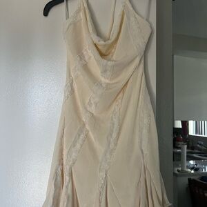 Cream Dress with Lace Accents